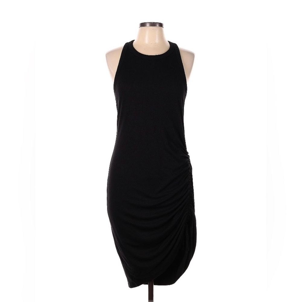 Old Navy UltraLite Racerback Rib-Knit Ruched Dress, Large - Picture 2 of 5